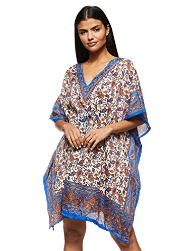 Women's Short Kaftan Ethnic Print Loose Vintage Dress