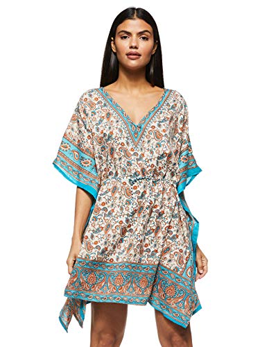 Women's Short Kaftan Ethnic Print Loose Vintage Dress
