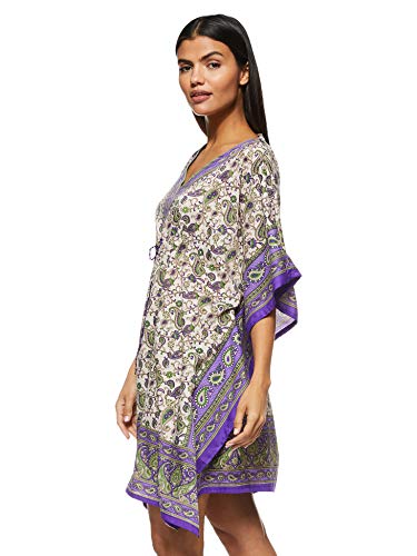 Women's Short Kaftan Ethnic Print Loose Vintage Dress