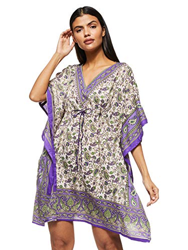 Women's Short Kaftan Ethnic Print Loose Vintage Dress
