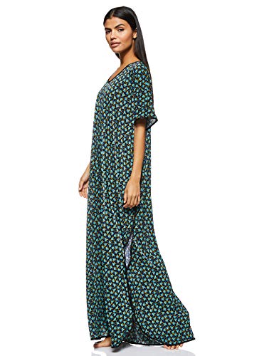 Women's Stretchable Floral Printed V Neck Home Gown