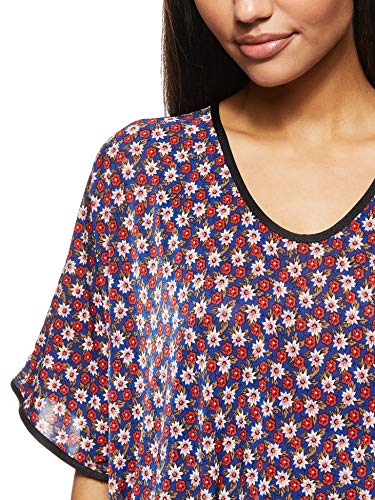 Women's Stretchable Floral Printed V Neck Home Gown