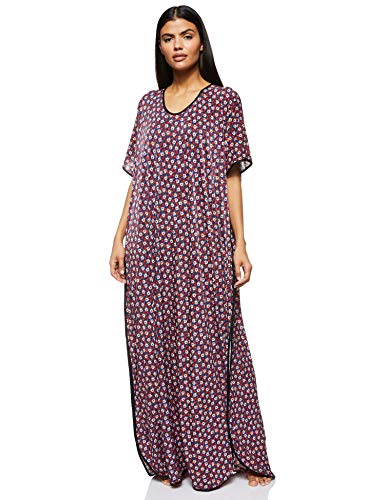 Women's Stretchable Floral Printed V Neck Home Gown