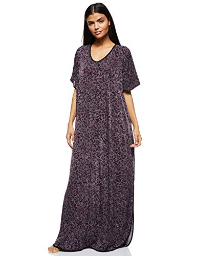 Women's Stretchable Floral Printed V Neck Home Gown