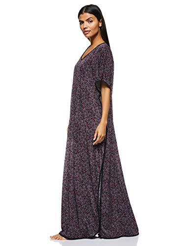 Women's Stretchable Floral Printed V Neck Home Gown
