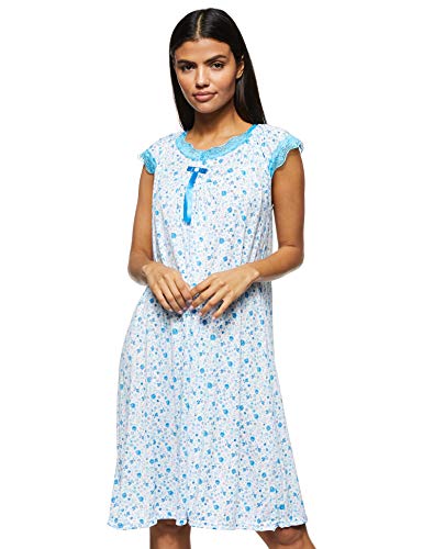 Women's Floral Pattern Short Night Dress Short Sleeve