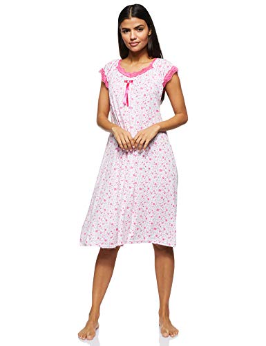Women's Floral Pattern Short Night Dress Short Sleeve