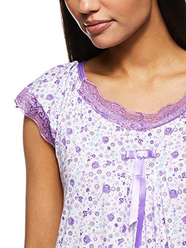 Women's Floral Pattern Short Night Dress Short Sleeve
