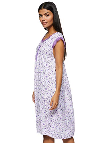Women's Floral Pattern Short Night Dress Short Sleeve