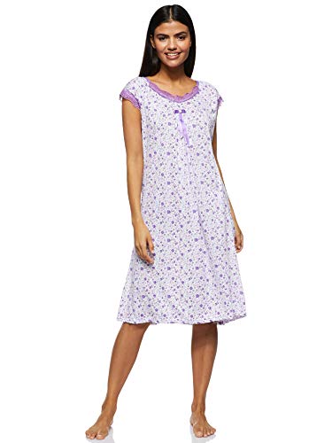Women's Floral Pattern Short Night Dress Short Sleeve